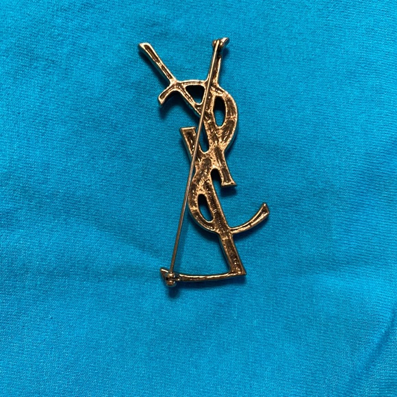 Saint Lauren Opyum textured croco brooch - Picture 4 of 9